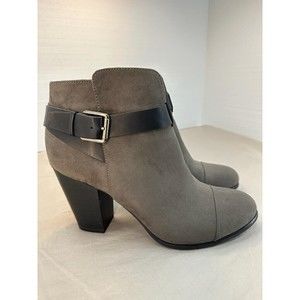 Limelight Jena Faux Suede Tan Ankle Booties, Gray. Size: 10